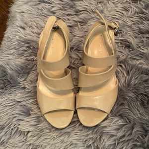 Nude wedges by Nine West